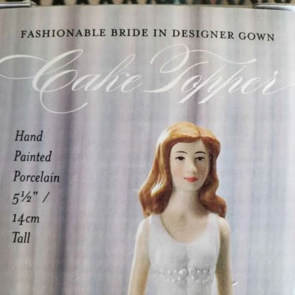 NIB Porcelain Wedding Cake Topper Bride Military Army Groom Figurines